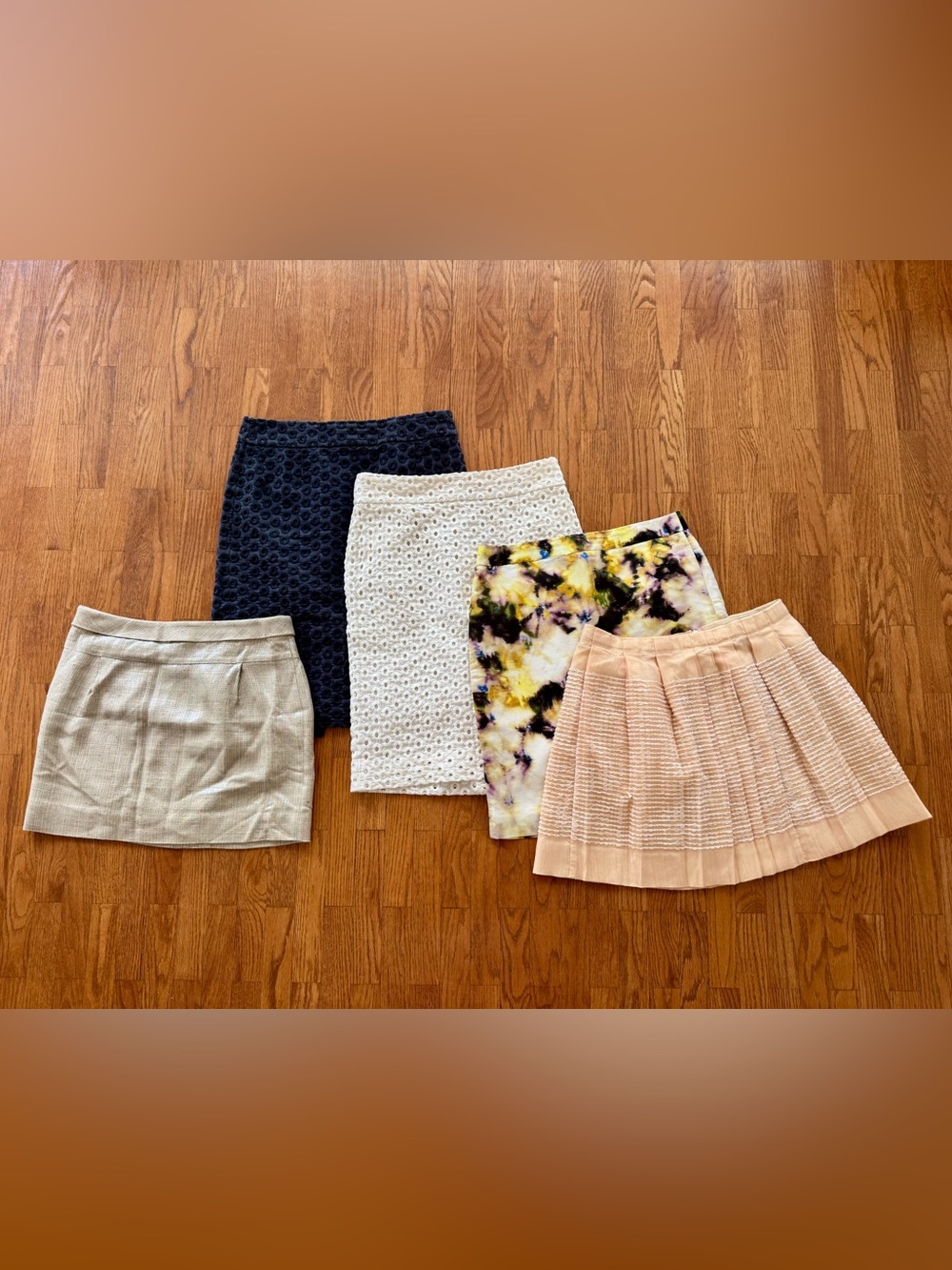 J. Crew Five Skirt Set — Black, White, Tie-Dye Yellow/Black, Blush, Gold